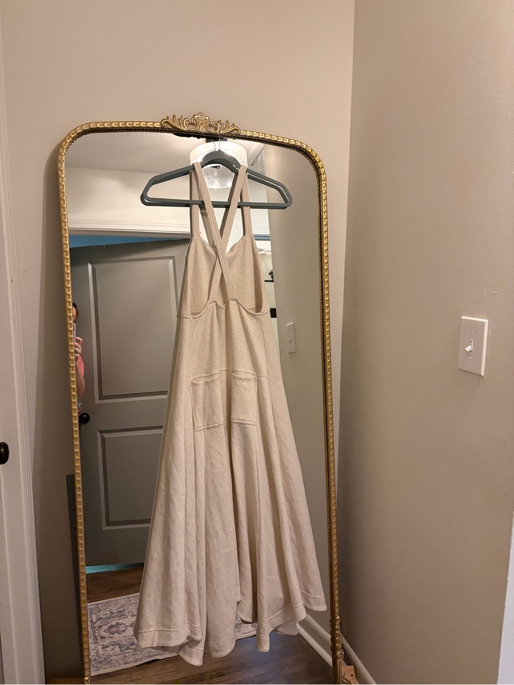 Free People Cream Maxi Tank Dress with Square Neckline - Picture 2 of 13